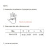 Size chart for European and American firefighter gloves